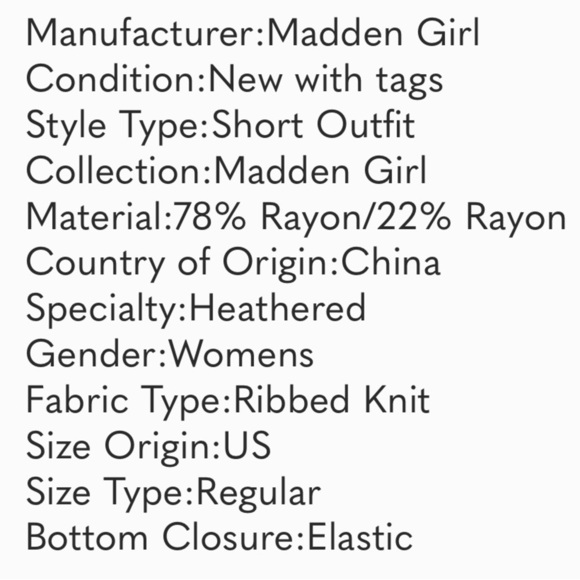 NWT. $104R. Madden Girl Ribbed Tank & Bike Shorts Set. Size XL. Black - Picture 8 of 8